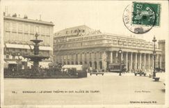 CPA Bordeaux Le grand theatre vu des allees de Tourny 