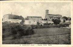 VINTAGE POSTCARD Holy Puy Hospital School Church