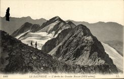 VINTAGE POSTCARD Grenoble the Dauphine L Stopped of Large Russet red