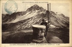 VINTAGE POSTCARD Dauphine the table D orientation of Galibier and the large peak