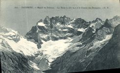 VINTAGE POSTCARD Dauphine Solid mass of Pelvoux Meije and the Glacier of Props
