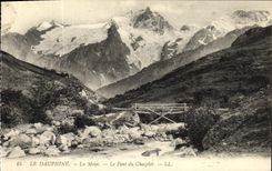 VINTAGE POSTCARD Dauphine Meije the Bridge of Chazelet