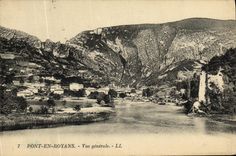 VINTAGE POSTCARD Bridge in Royans View