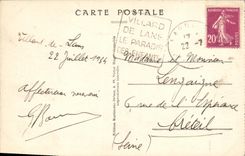 VINTAGE POSTCARD Villars de Lans in winter the Place and the Town hall