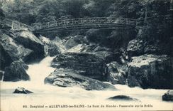 VINTAGE POSTCARD Dauphine Allevard les Bains the End of the World Footbridge on Breda