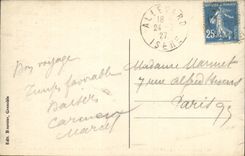 VINTAGE POSTCARD Dauphine Allevard les Bains the End of the World Footbridge on Breda