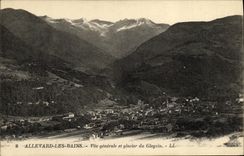VINTAGE POSTCARD Allevard les Bains View and glacier of Gleyzin