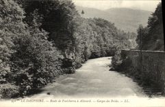 VINTAGE POSTCARD the Dauphine Road of Pontcharra has Allevard Groges of Breda