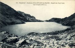 VINTAGE POSTCARD Dauphine Surroundings D Allevard les Bains Massive of the Seven Laus Lake Cotepen