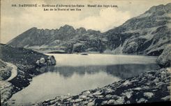 VINTAGE POSTCARD Dauphine Surroundings D Allevard les Bains Massive of the Seven Laus Lake of the Mound and its it