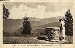 VINTAGE POSTCARD Allevard les Bains Table D orientation and Puy Gray