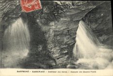 VINTAGE POSTCARD Dauphine Sassenage Interieur of the Tanks Cascades of the Four Winds