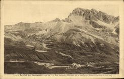 VINTAGE POSTCARD the Collar of Lautaret Laces of Galibier and the rock of Large Galibier