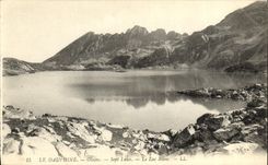 POSTAL Dauphine Oisans siete Laux de la VENDIMIA el lago blanco