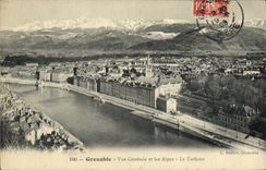 Opinion y las montanas Taillefer de Grenoble de la POSTAL de la VENDIMIA