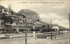 POSTAL Grenoble L Isere de la VENDIMIA con la mina de piedra Sainte Marie D de Quay en tapa y el Eynard Saint