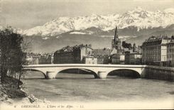 POSTAL Grenoble L lsere y las montanas de la VENDIMIA