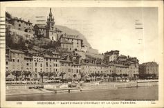 POSTAL Grenoble Marie de la VENDIMIA Saint en tapa y la mina de piedra de Quay
