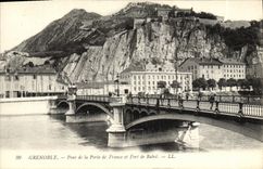 Puente de Grenoble de la POSTAL de la VENDIMIA de la puerta de Francia y fuerte del plano