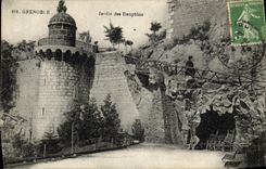 VINTAGE POSTCARD Grenoble Garden of the Dolphins