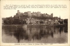 VINTAGE POSTCARD Chinon Ruins of Chaeau