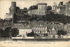 VINTAGE POSTCARD Chinon the Castle the Tower of the Mill and the Tower of Boissy