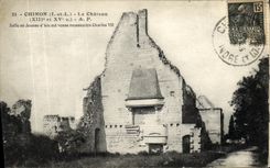 VINTAGE POSTCARD Chinon the Castle Room or Jeanne D ARc came to recognize Charles VII