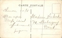 VINTAGE POSTCARD Chinon the Castle Room or Jeanne D ARc came to recognize Charles VII