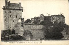 VINTAGE POSTCARD Chinon the Castle Seen of Holy Field Georges