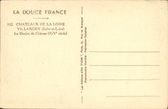 VINTAGE POSTCARD Loire ch4ateau Villandry the keep