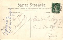 VINTAGE POSTCARD Loire ch4ateau Villandry View