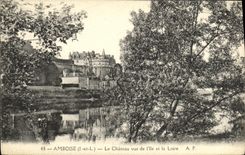 VINTAGE POSTCARD Amboise the Castle Seen Of I it and the Loire