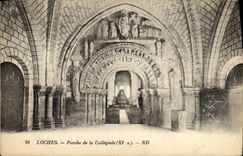CPA Loches Porche de la Collegiale