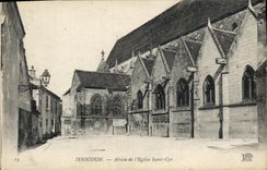 VINTAGE POSTCARD Issoudun Apse of L Church Cyr Saint