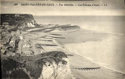 VINTAGE POSTCARD St Valery in Caux View the Cliffs D Downstream