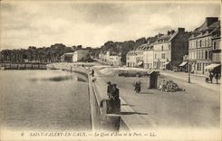 VINTAGE POSTCARD St Valery in Caux the Quay D Downstream and the Port