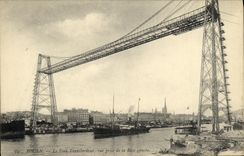 VINTAGE POSTCARD Rouen the transporter bridge Seen from of the left bank Boat