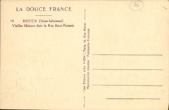 VINTAGE POSTCARD Rouen Old women Houses in the Street Romain Saint