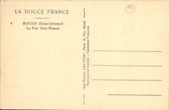 VINTAGE POSTCARD Rouen Turn Holy Turn Romain