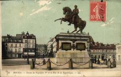VINTAGE POSTCARD Rouen Rules of Napoleon and the Street of the Republic