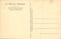 VINTAGE POSTCARD Rouen Frontage of the Cathedral E