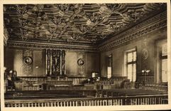 VINTAGE POSTCARD Rouen Law courts Room of the Meetings of the sitted Parliament Court D