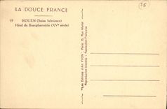 VINTAGE POSTCARD Rouen Hotel of Bourgtheroulde