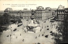 VINTAGE POSTCARD Paris Enxemble of the Place of the Republic