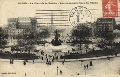 VINTAGE POSTCARD Paris the Place of the Nation In the past Place of the Throne