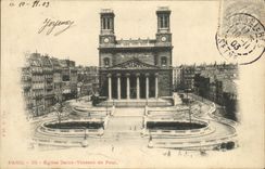 VINTAGE POSTCARD Paris Church Vineant Saint of Paul