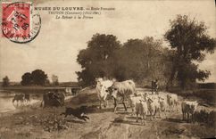 VINTAGE POSTCARD Paris Museum Of Louver French School