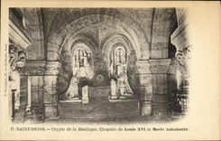 VINTAGE POSTCARD Holy Paris Denis Crypt of the Basilica Vault of Louis