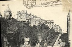 VINTAGE POSTCARD Paris Square Saint Pierre Crowns Heart