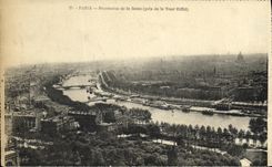 VINTAGE POSTCARD Paris Panorarma of the Seine taken of the Eiffel Tower